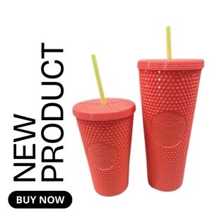 NEW Starbucks Vibrant Dragon Fruit Pink and Yellow Venti and Grande Tumbler Duo